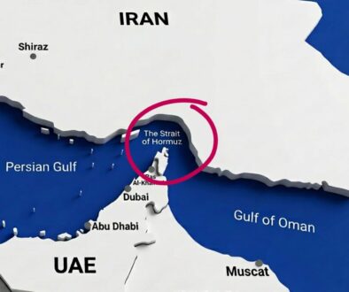 Detailed Persian Gulf and Strait of Hormuz Geopolitical 3d Map in White Background